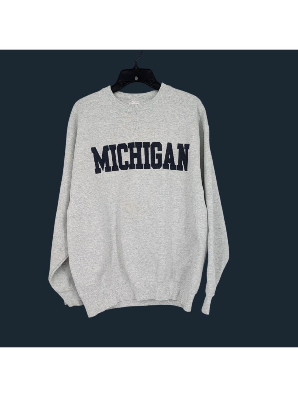 Vintage 90s Michigan Crewneck Sweatshirt Fruit of the‎ Loom Ivy USA Made Large